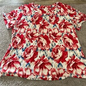 JM collection woman floral blouse size 1X